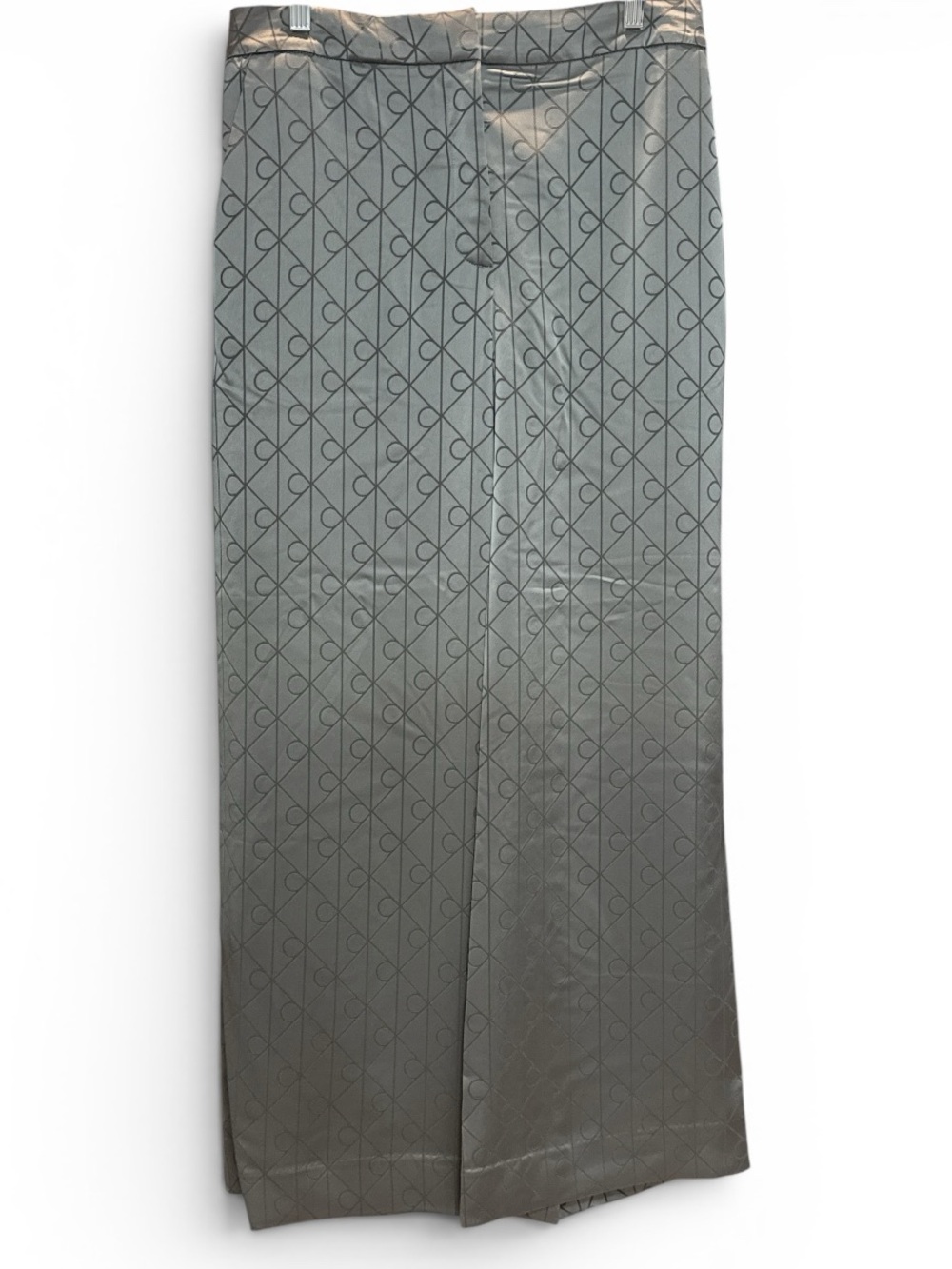 Calvin Klein Sleek Satin Wide Leg Pant in Grays Size 8
